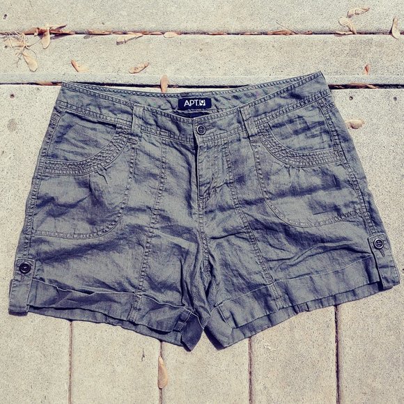 Apt. 9 Pants - 3/$18 EUC Apt 9 Linen Olive Cargo Shorts Size 14